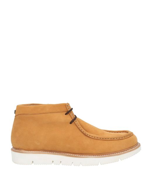 KJØRE PROJECT Brown Camel Ankle Boots Leather for men