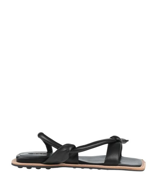 Malloni Black Sandals Leather