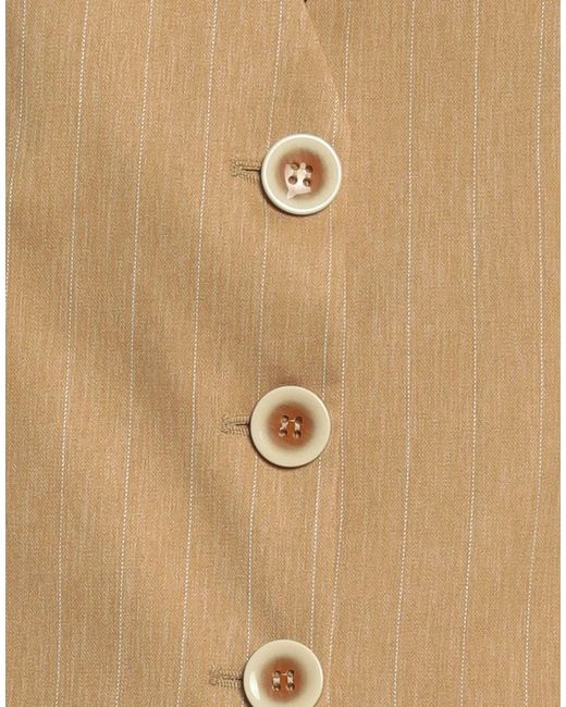 Siste's Natural Camel Tailored Vest Polyester, Elastane, Viscose