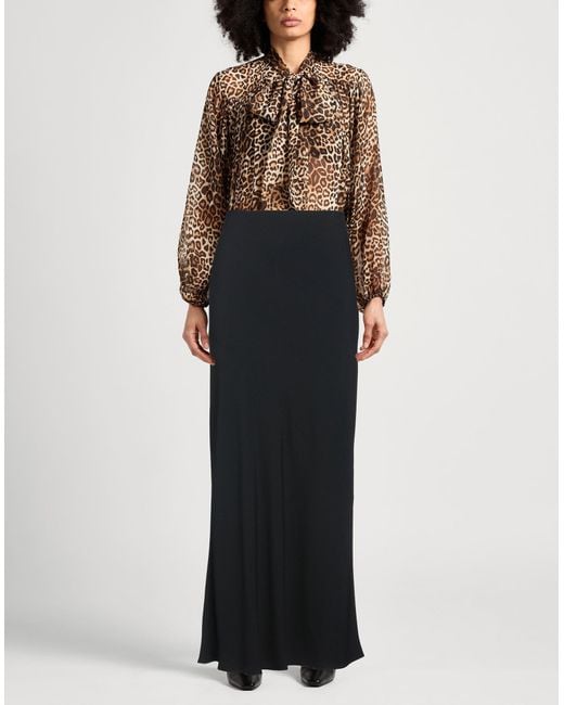 AMI Black Maxi Skirt Acetate, Viscose