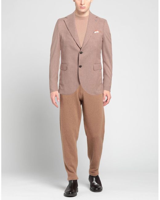 Bharnaba Pink Blazer Polyester for men