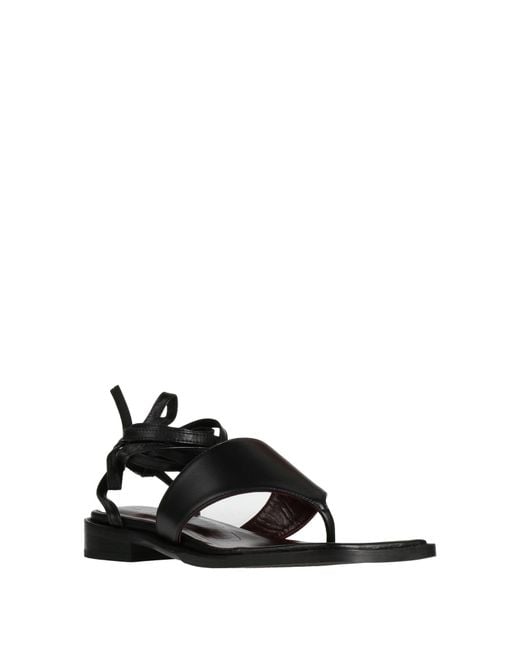 Staud Black Thong Sandal