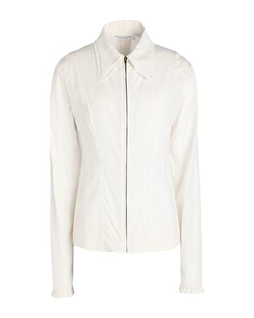 Philosophy Di Lorenzo Serafini White Shirt Viscose, Silk, Elastane