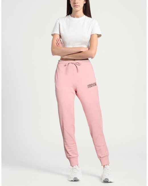Versace Jeans Couture Pink Pants Cotton, Elastane
