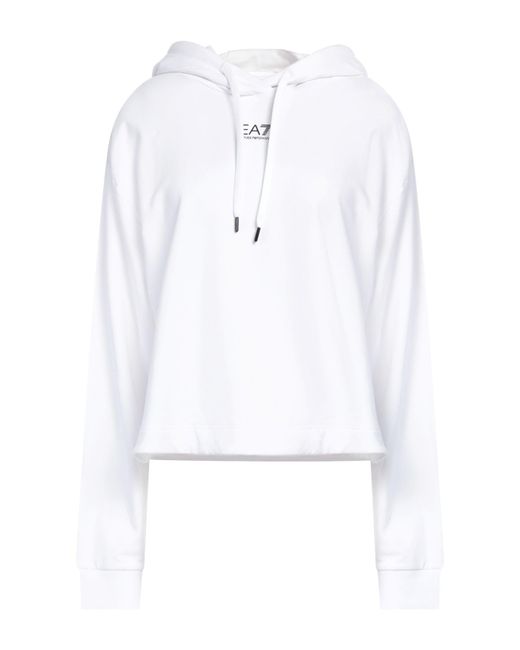 EA7 White Sweatshirt Cotton, Elastane