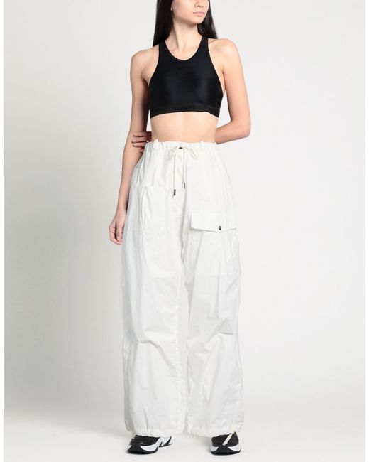 Masnada White Pants Cotton, Polyurethane