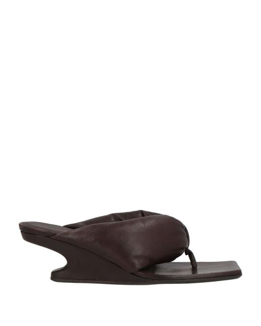 Rick Owens Brown Thong Sandal Leather
