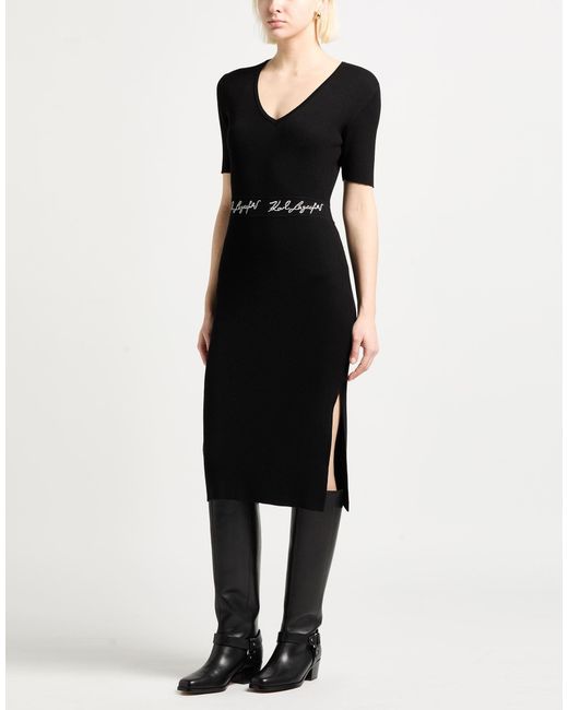 Karl Lagerfeld Black Midi Dress