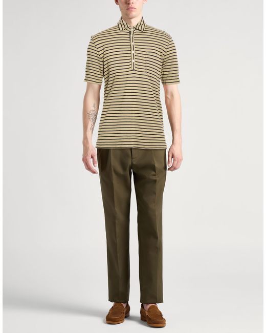 Massimo Alba White Khaki Polo Shirt Cotton, Linen for men