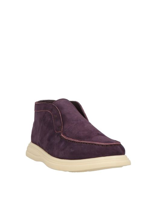 Andrea Ventura Firenze Purple Ankle Boots Leather for men