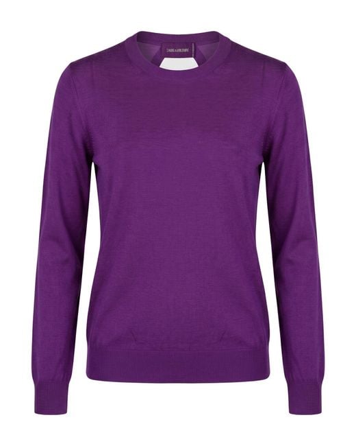 Zadig & Voltaire Purple Sweater Merino Wool