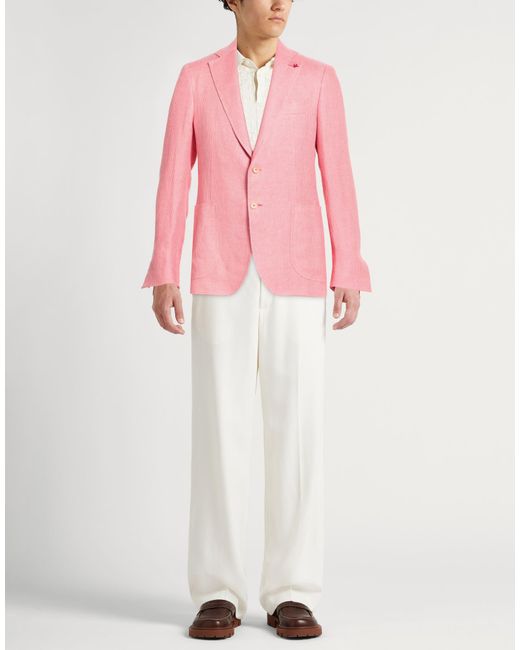 Isaia Pink Blazers for men
