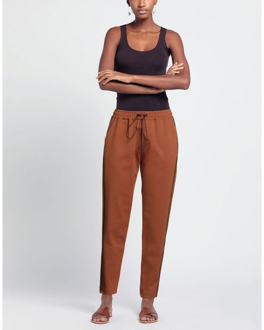 SOHO-T Brown Camel Pants Viscose, Polyamide, Elastane