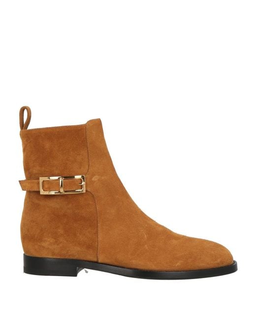 Sergio Rossi Brown Camel Ankle Boots Leather