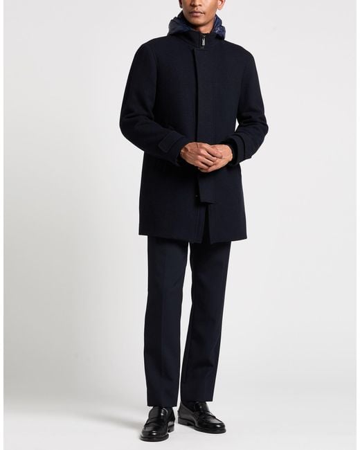 Siviglia Blue Midnight Coat Wool, Polyamide for men