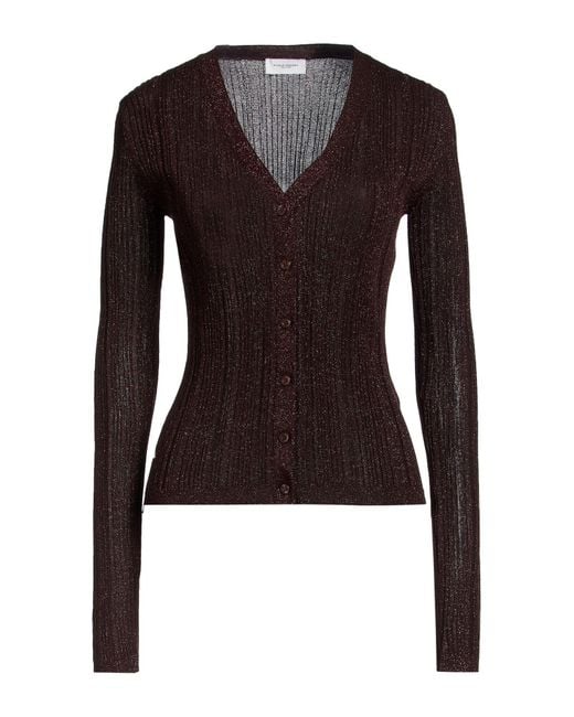 Paolo Pecora Black Dark Cardigan Viscose, Metallic Fiber, Polyester