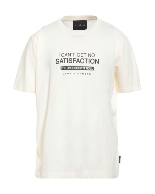 John Richmond White Ivory T-Shirt Cotton for men