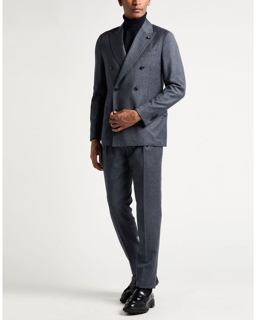 Lardini Blue Suit Wool, Elastane for men