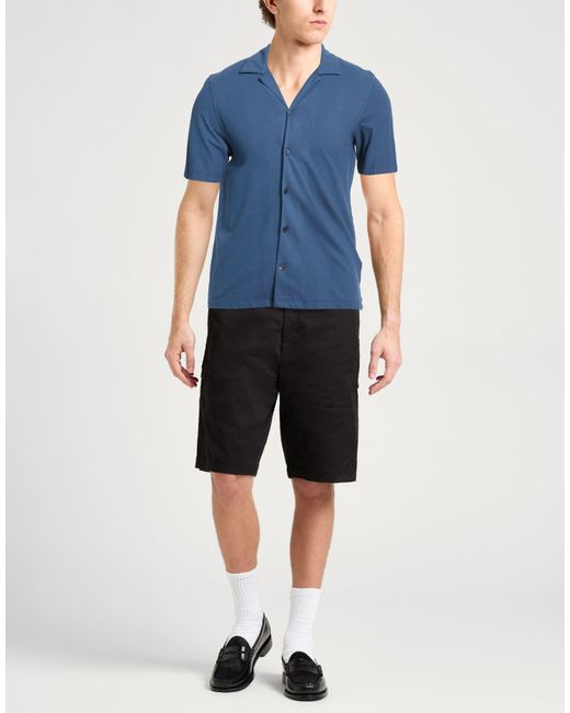 Alpha Studio Blue Shirt Cotton, Elastane for men