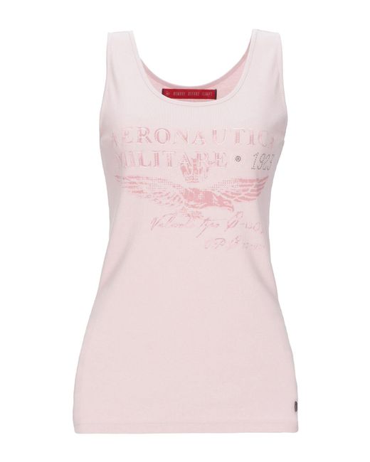 Aeronautica Militare Pink Tank Top Cotton, Elastane