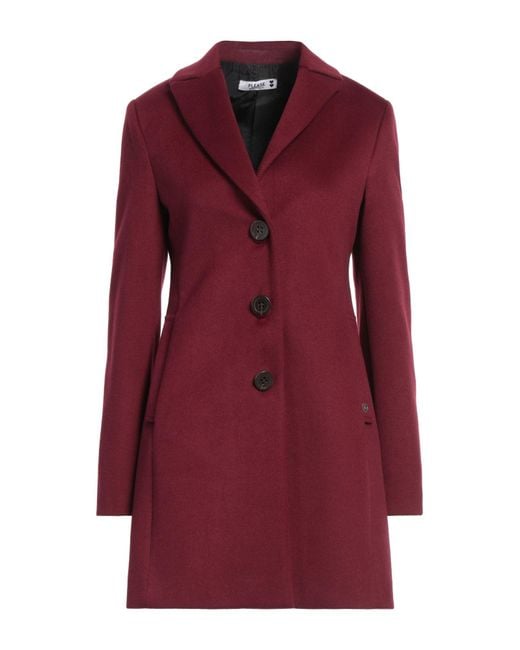 Please Red Coat Polyester, Viscose, Elastane