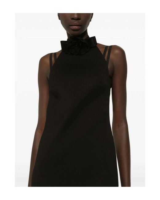 Vestido corto en paño de lana con escote en la espalda Dolce & Gabbana de color Black