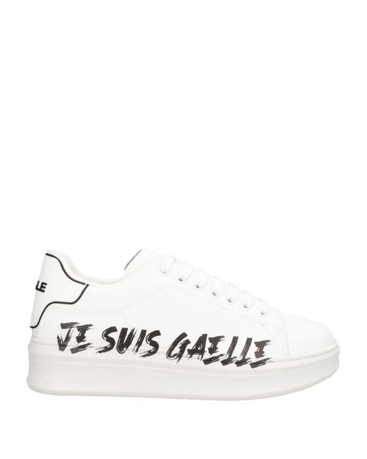 Gaelle Paris White Sneakers Synthetisches Material
