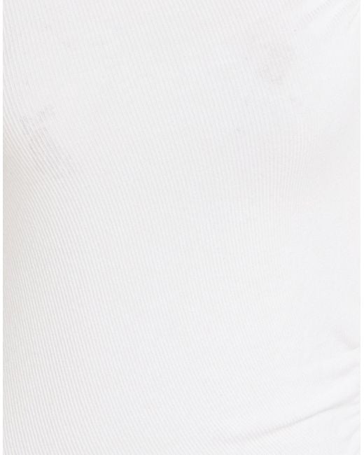 Patrizia Pepe White Turtleneck Polyester, Viscose, Elastane