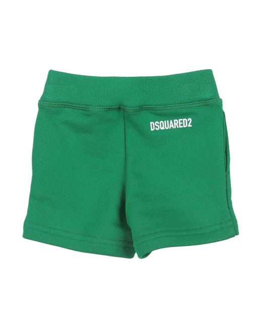 DSquared² Green Shorts & Bermuda Shorts Cotton, Elastane