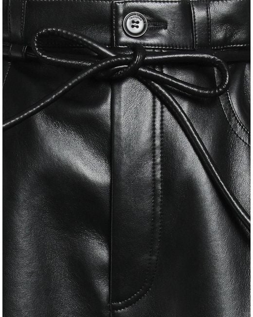 Nanushka Black Pants Polyester, Polyurethane, Leather, Polyamide