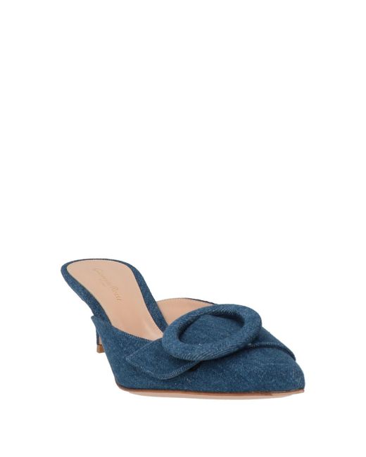 Gianvito Rossi Blue Mules & Clogs Textile Fibers