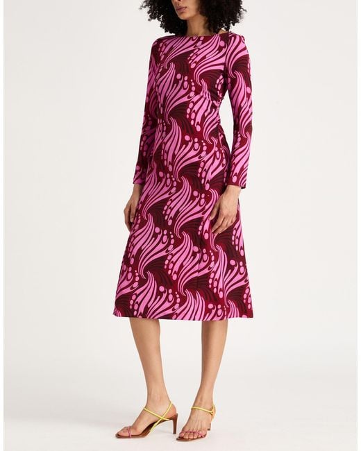 Maliparmi Red Midi Dress Polyester, Elastane