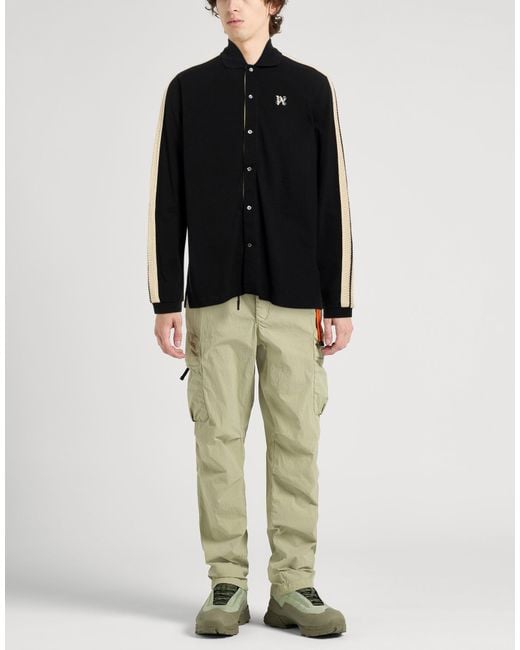 Palm Angels Black Shirt Cotton, Polyester for men