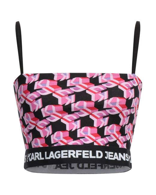 Karl Lagerfeld Pink Top Viscose, Polyamide, Elastane