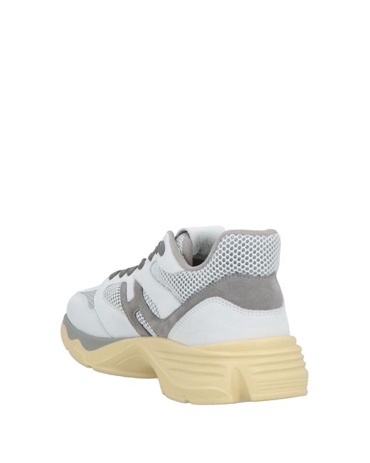 Hogan White Sneakers Textile Fibers, Leather for men