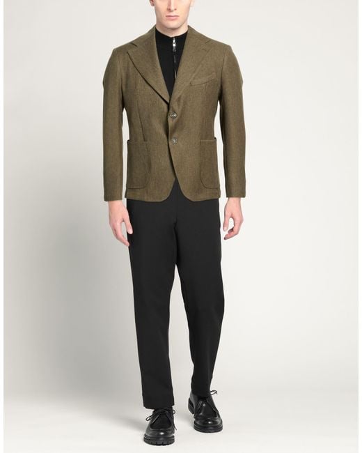 Exte Green Blazer Polyester, Viscose for men