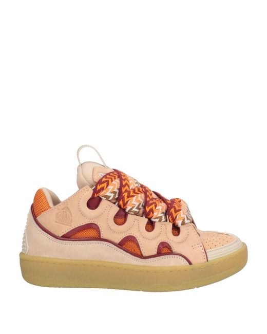 Lanvin Pink Sneakers Polyester, Polyamide, Calfskin, Elastane