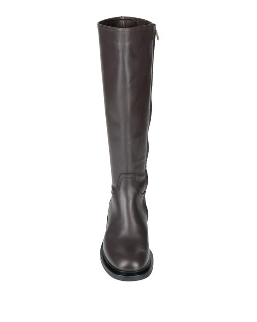GLAM SHOES Brown Dark Boot Leather