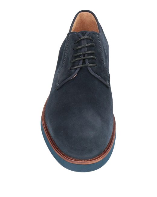 Exton Blue Lace-Up Shoes Leather for men