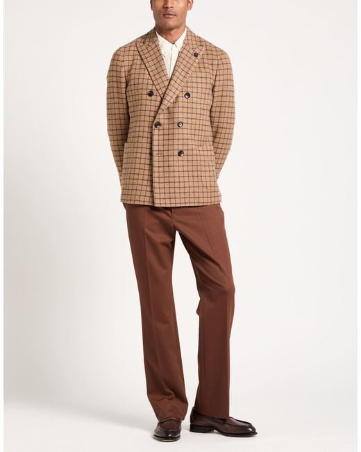 Lardini Brown Camel Blazer Wool for men