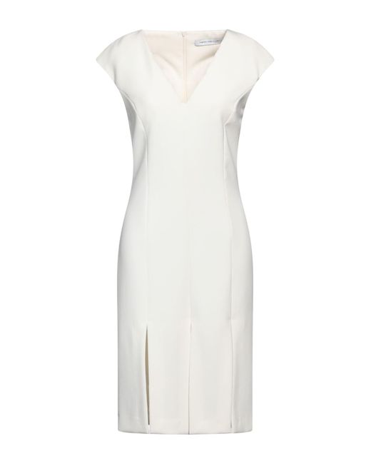 SIMONA CORSELLINI White Midi-Kleid
