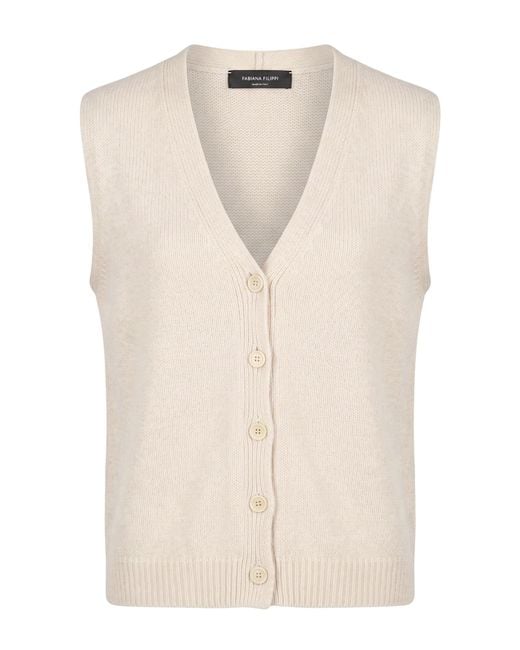 Fabiana Filippi Natural Ivory Cardigan Cashmere