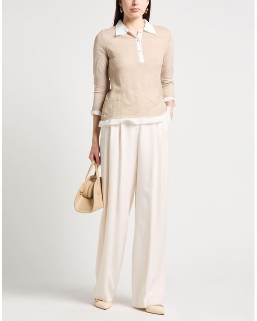Ermanno Scervino White Sand Sweater Cotton, Polyamide, Linen