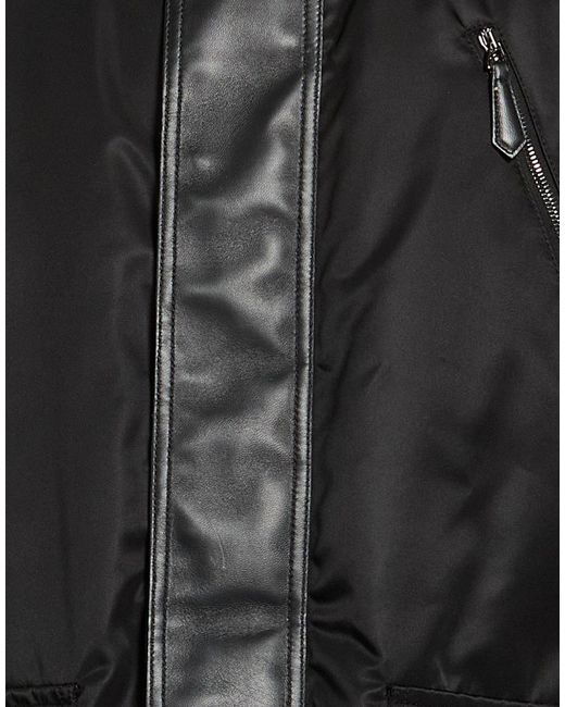 Bally Black Jacket Nylon, Lambskin for men