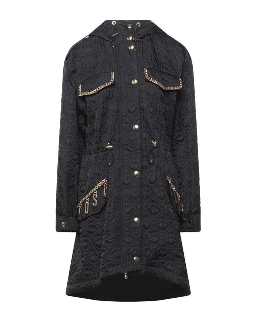 Moschino Black Overcoat & Trench Coat Polyester
