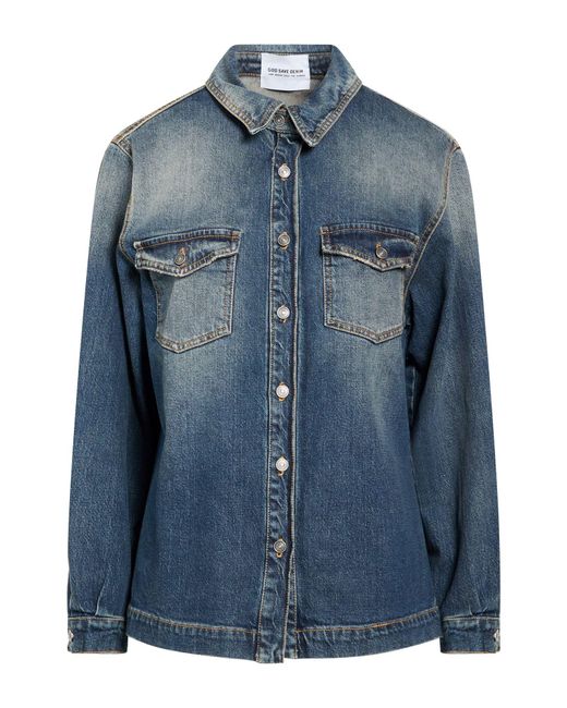 God Save Denim Blue Denim Outerwear Cotton