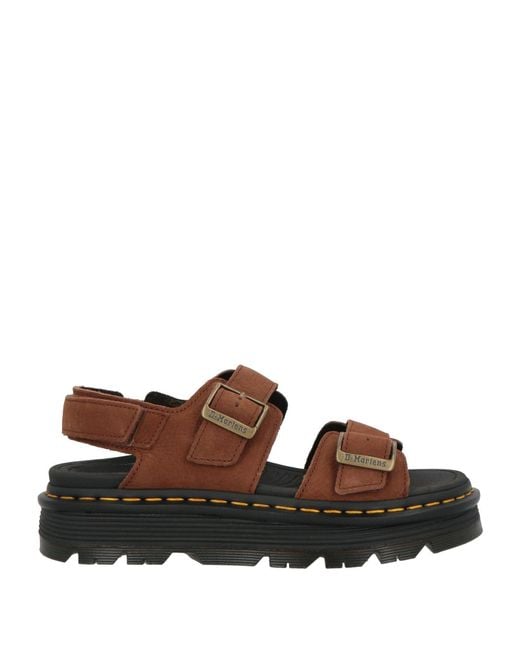 Dr. Martens Brown Zebzag Sandal Tumbled Nubuck Sandals Leather