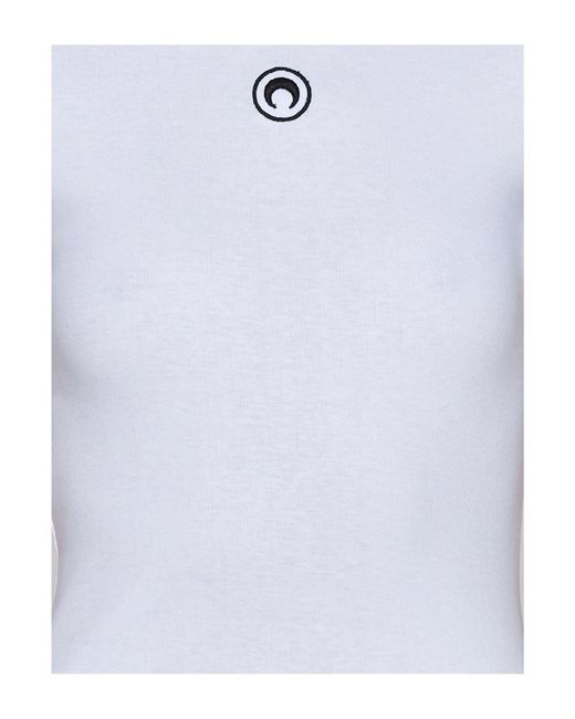 MARINE SERRE White T-Shirtkleid aus Bio-Baumwolle