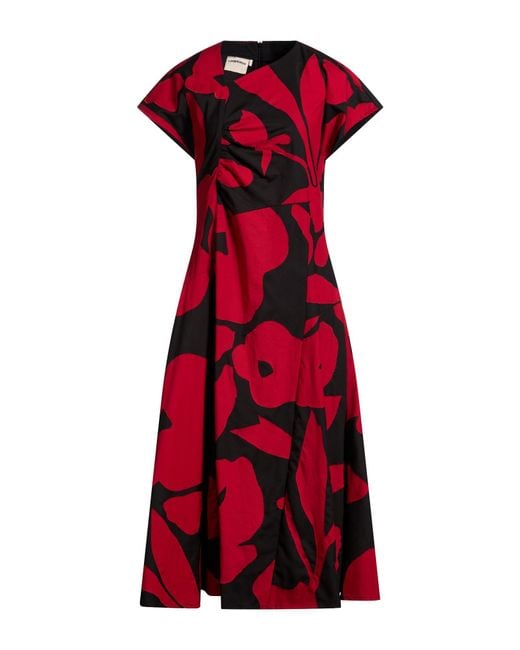 LOVEBIRDS Red Midi Dresses