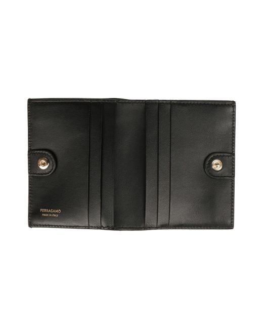 Ferragamo Black 'Wanda' Wallet With Gancini Closure